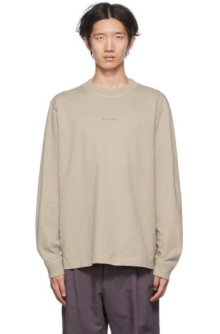Acne Studios Organic Cotton Long Sleeve T-Shirt - Taupe