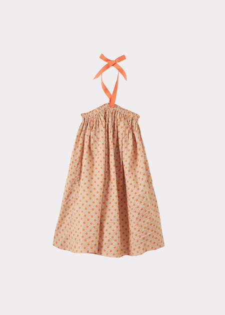 Kids Caramel Agave Dress - Orange Polka Dot