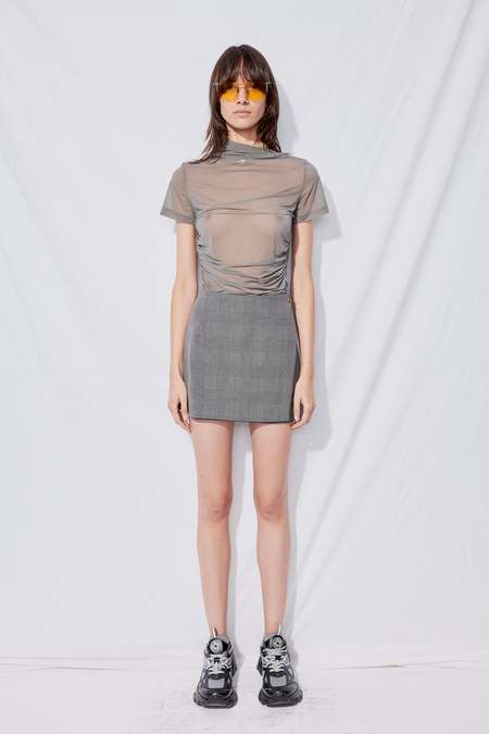 Assembly Glen Plaid Mini Skirt - Grey
