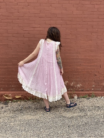 Pero Cotton lace dress - pink