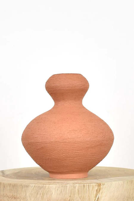 Ruby Bell Ceramics Curvilinear Vase - Terracotta