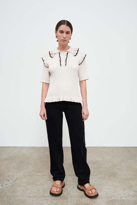 Kowtow Flower Polo - Natural Marle