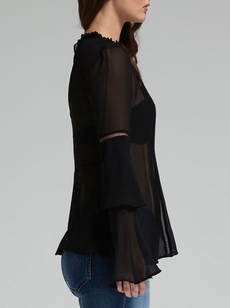 NICHOLAS Georgette Layer Sleeve Top - black