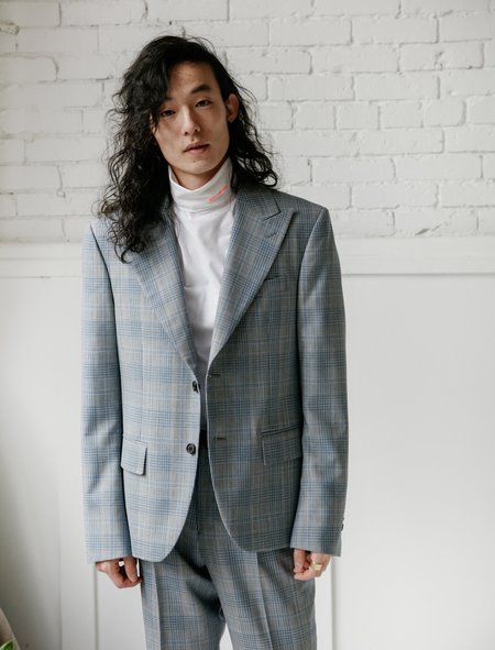 Calvin Klein Glen Plaid Plainweave Wool Jacket - gray