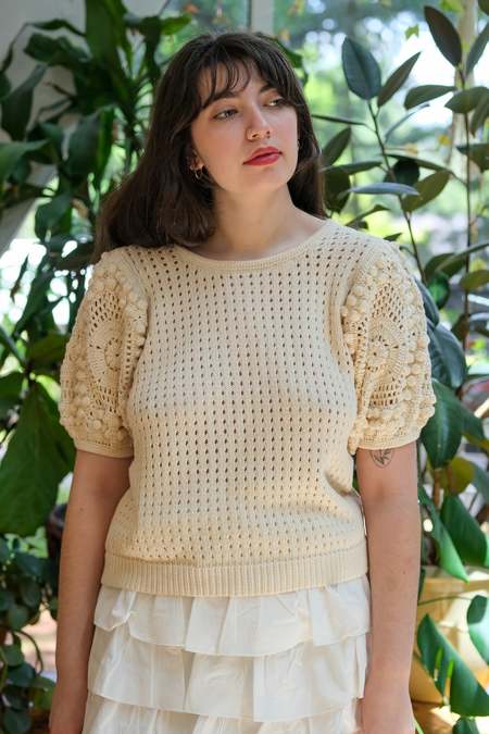 Stella Pardo Greta Sweater - Ecru Crochet