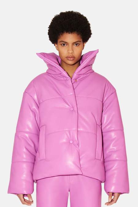 Nanushka Hide Puffer Coat - Super Pink