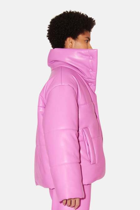 Nanushka Hide Puffer Coat - Super Pink