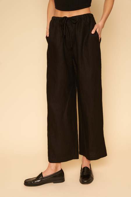 Whimsy + Row Kira Linen Pant - Black