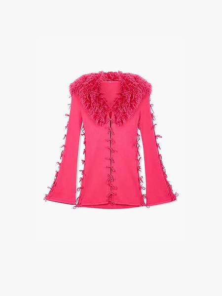 House of Sunny Laced Peggy top - pink