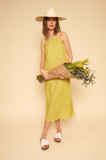 Whimsy + Row Loni Linen Dress - Lime