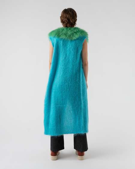 Marni Mohair Knit Waistcoat - Turquoise