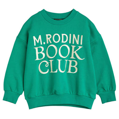 Kids Mini Rodini Book Club Embroidered Sweatshirt - Green
