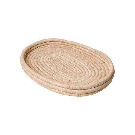 Kasese Oval Woven Basket Tray - Natural