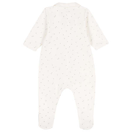 Kids Petit Bateau Collared Pyjamas - White/Grey Stars