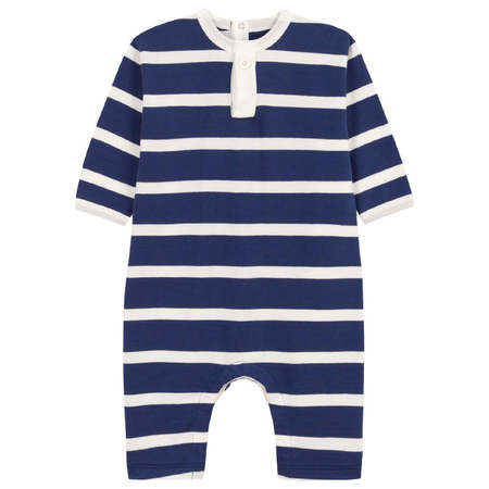 Kids Petit Bateau Jumpsuit - Wide Navy Blue Stripes
