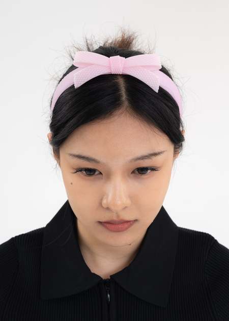 Shushu/Tong Rubber Bow Headband - Pink 