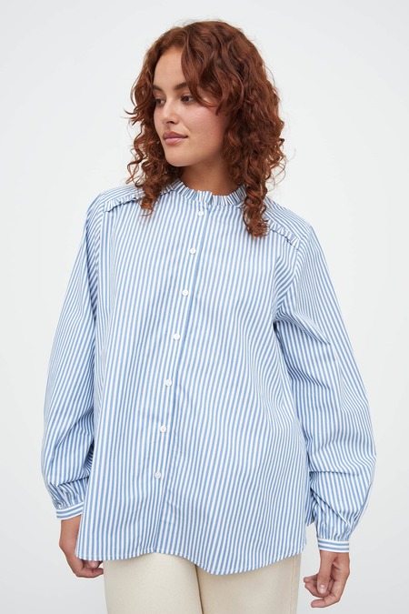 Kowtow Poppy Shirt - Blue Stripe