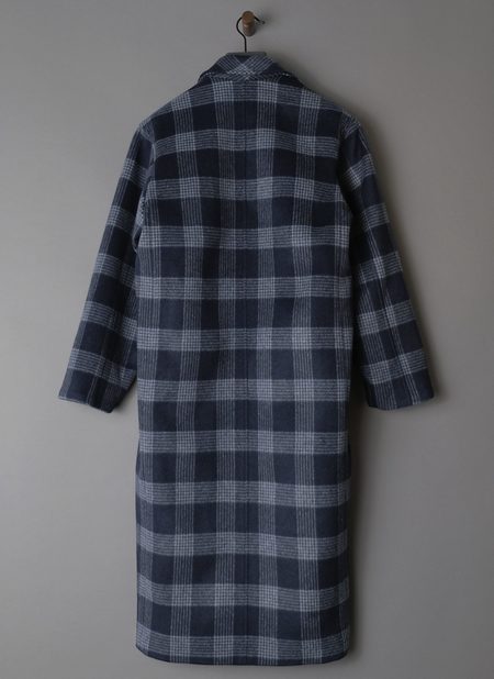 Grei. Relaxed Overcoat - Midnight Blue Frame Plaid