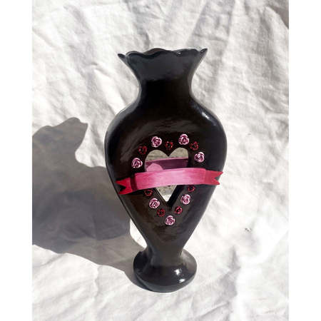 Anamaria Morris Rose Mirrored Heart Vase
