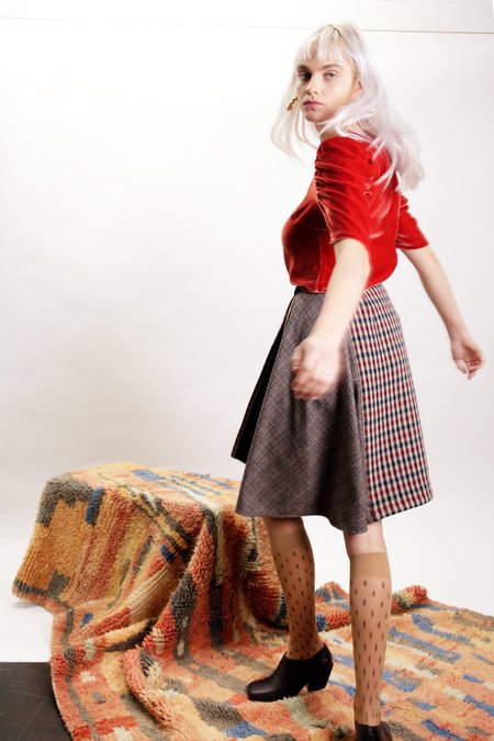 Kurt Lyle Tillary Skirt - Red/Brown Check