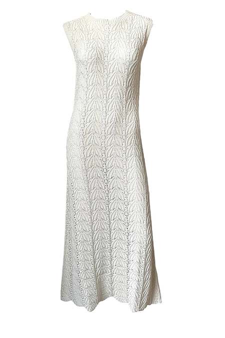 LouLou Studio Trento Crochet Dress - Ivory