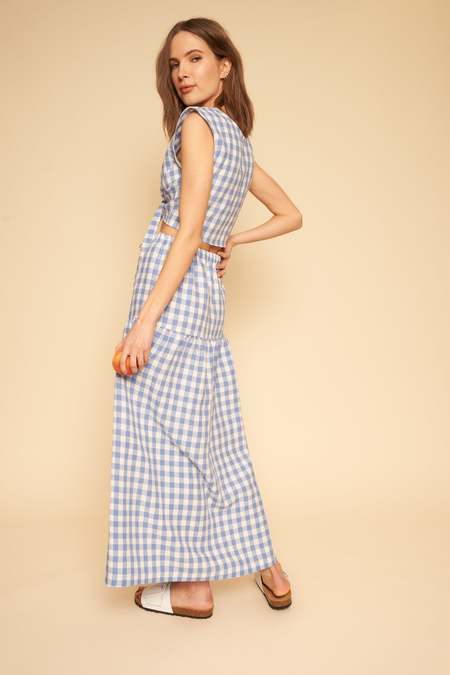 Whimsy + Row Valentina Top - Blue Gingham